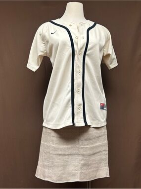 Retro Baseball button up short sleeve shirt